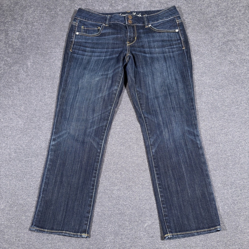 American Eagle Jeans Womens 8 Reg Blue Dark Wash Low Rise Stretch Artist 32x25
